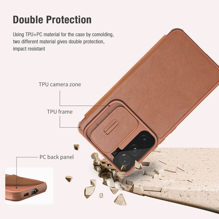 کاور نیلکین مدل QIN PRO LEATHER مناسب برای گوشی موبایل سامسونگ Galaxy S22