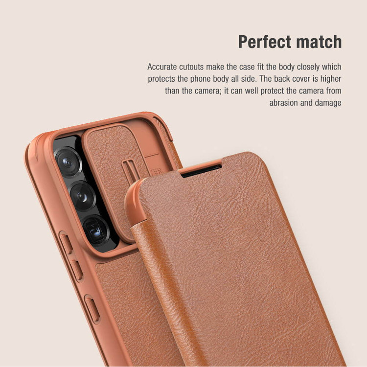 کاور نیلکین مدل QIN PRO LEATHER مناسب برای گوشی موبایل سامسونگ Galaxy S22