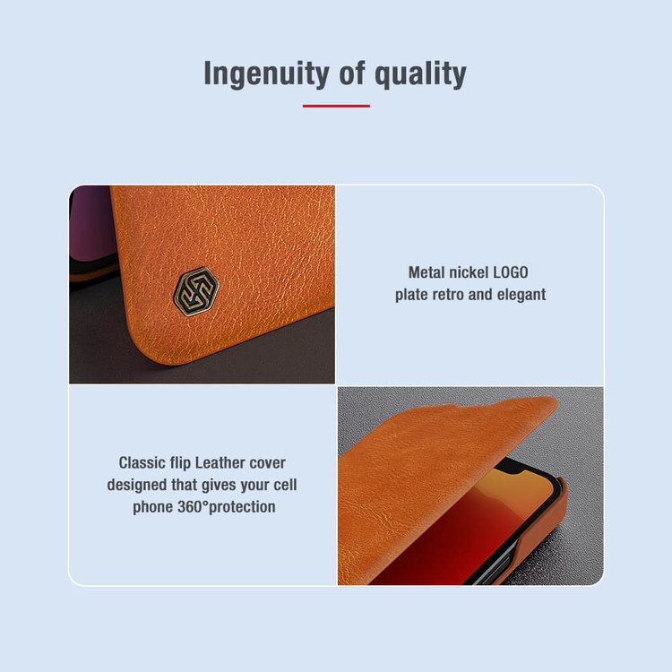 کاور نیلکین مدل QIN PRO LEATHER مناسب برای گوشی موبایل اپل Iphone 13 Pro