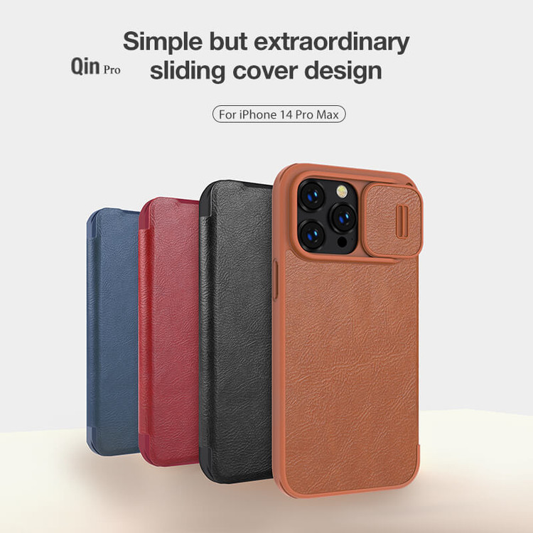 کاور نیلکین مدل QIN PRO LEATHER مناسب برای گوشی موبایل اپل Iphone 14 Pro Max