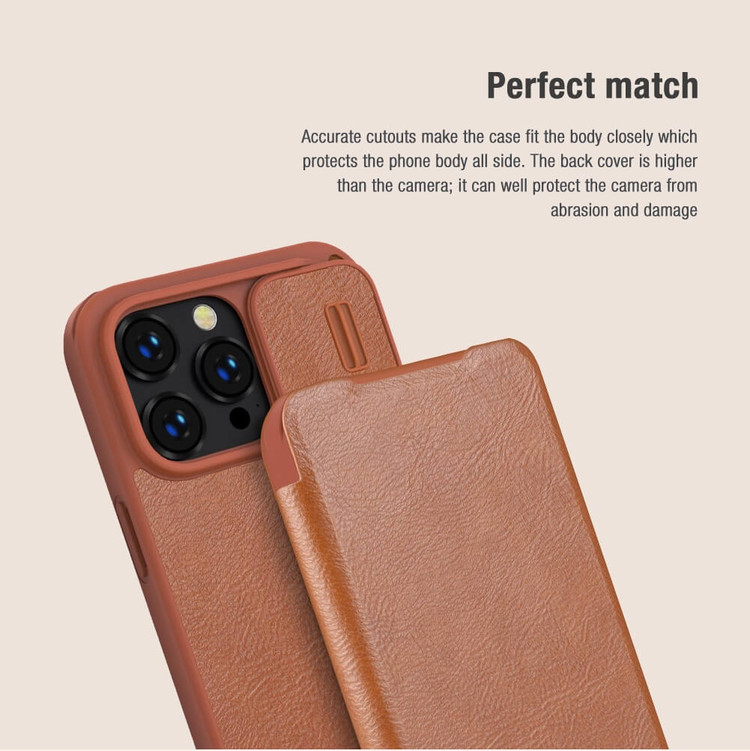 کاور نیلکین مدل QIN PRO LEATHER مناسب برای گوشی موبایل اپل Iphone 14 Pro Max