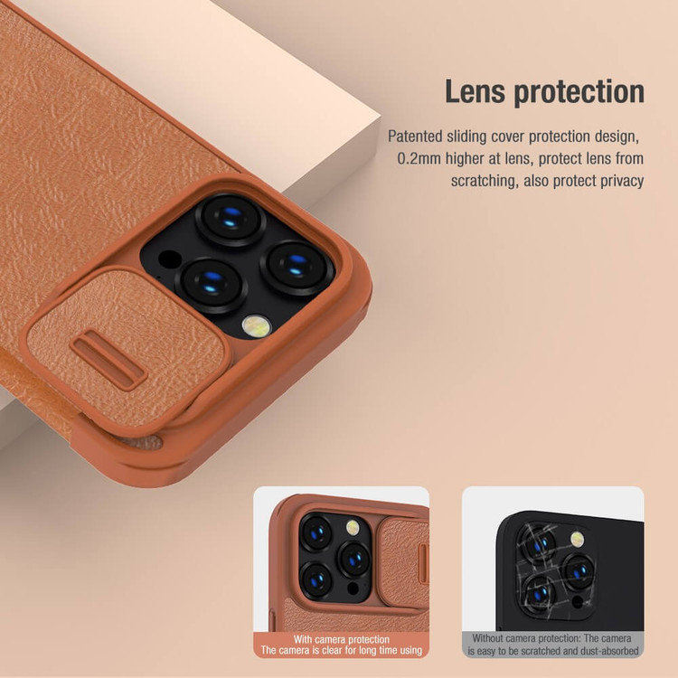 کاور نیلکین مدل QIN PRO LEATHER مناسب برای گوشی موبایل اپل Iphone 14 Pro Max