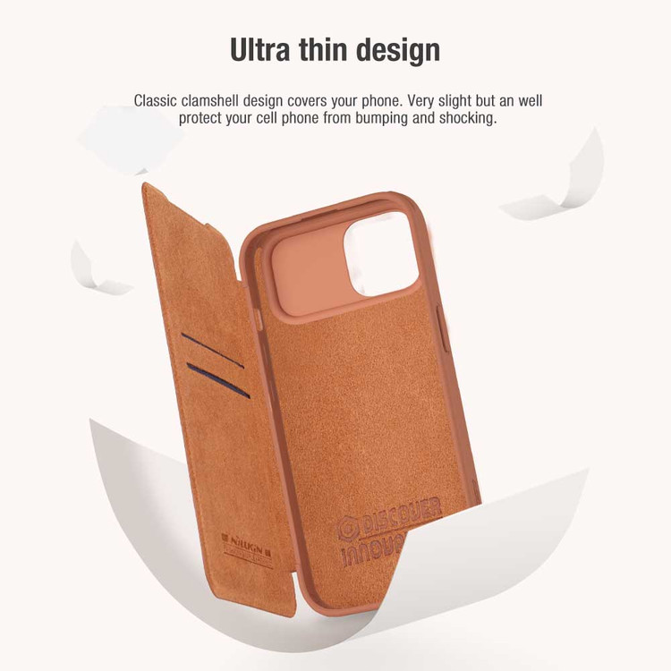 کاور نیلکین مدل QIN PRO LEATHER مناسب برای گوشی موبایل اپل Iphone 15