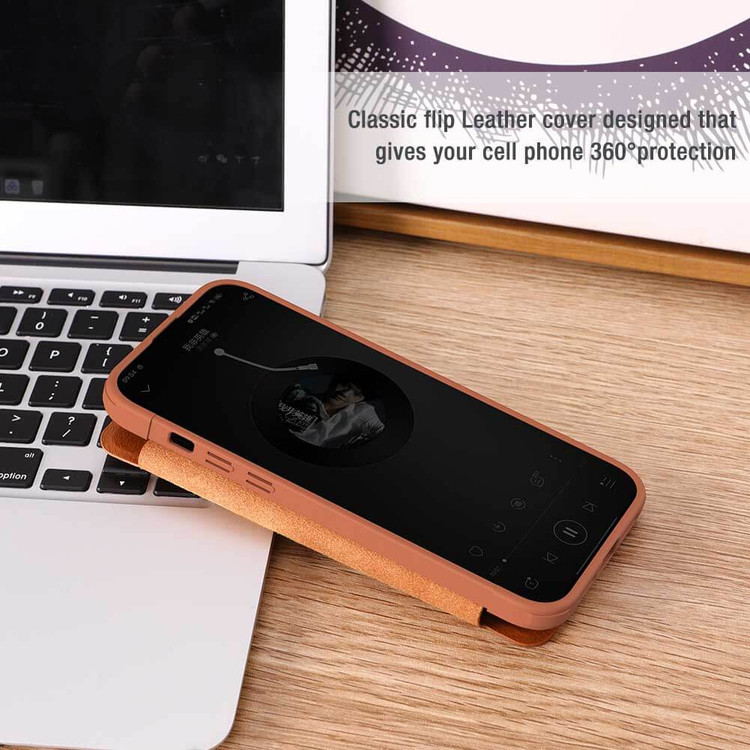 کاور نیلکین مدل QIN PRO LEATHER مناسب برای گوشی موبایل اپل Iphone 15
