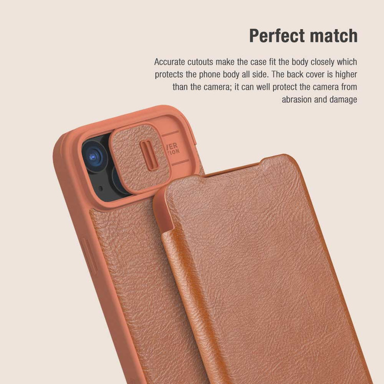 کاور نیلکین مدل QIN PRO LEATHER مناسب برای گوشی موبایل اپل Iphone 15