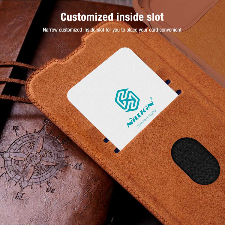 کاور نیلکین مدل QIN PRO LEATHER مناسب برای گوشی موبایل اپل Iphone 15