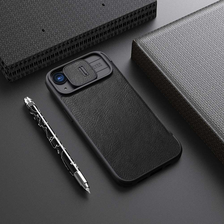 کاور نیلکین مدل QIN PRO LEATHER مناسب برای گوشی موبایل اپل Iphone 15
