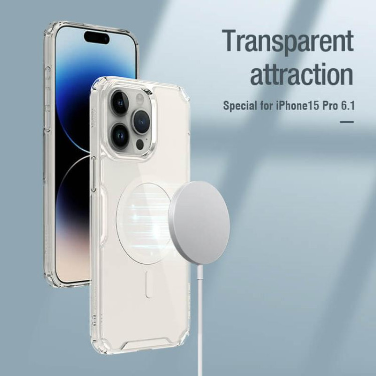 کاور نیلکین مدل Nature TPU Pro Magnetic مناسب برای گوشی موبایل اپل iPhone 15 Pro
