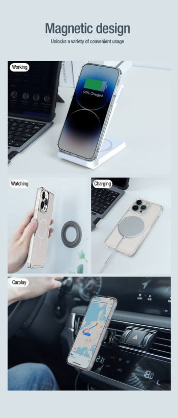 کاور نیلکین مدل Nature TPU Pro Magnetic مناسب برای گوشی موبایل اپل iPhone 15 Pro