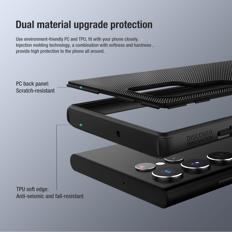 کاور نیلکین مدل Super Frosted Shield Pro مناسب برای گوشی سامسونگ (2022) Galaxy S22 Ultra 5G