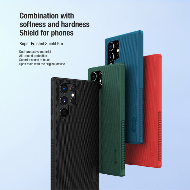 کاور نیلکین مدل Super Frosted Shield Pro مناسب برای گوشی سامسونگ (2022) Galaxy S22 Ultra 5G