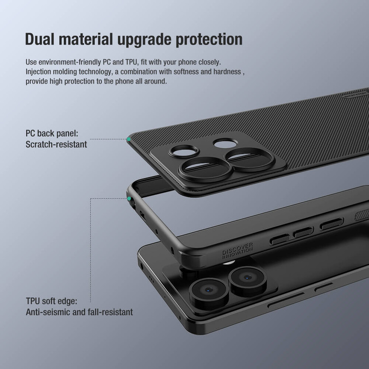 کاور نیلکین مدل Super Frosted Shield Pro مناسب برای گوشی موبایل شیائومی(2024/2023) Poco X6 / Redmi Note 13 Pro 5G