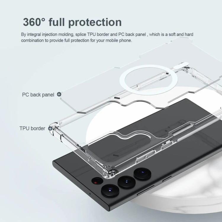 کاور نیلکین مدل Nature TPU Pro Magnetic مناسب برای گوشی موبایل سامسونگ Galaxy S23 Ultra (5G) 2023