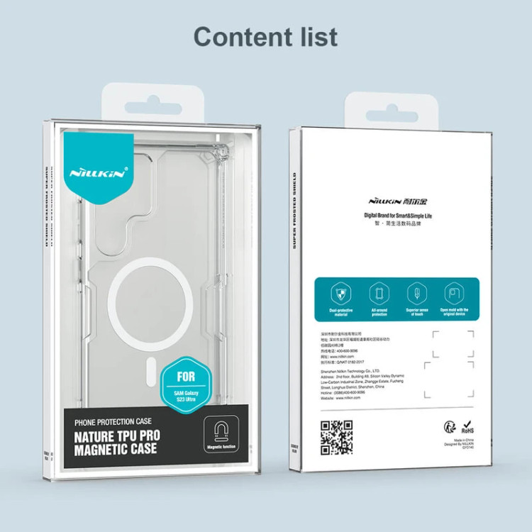 کاور نیلکین مدل Nature TPU Pro Magnetic مناسب برای گوشی موبایل سامسونگ Galaxy S23 Ultra (5G) 2023