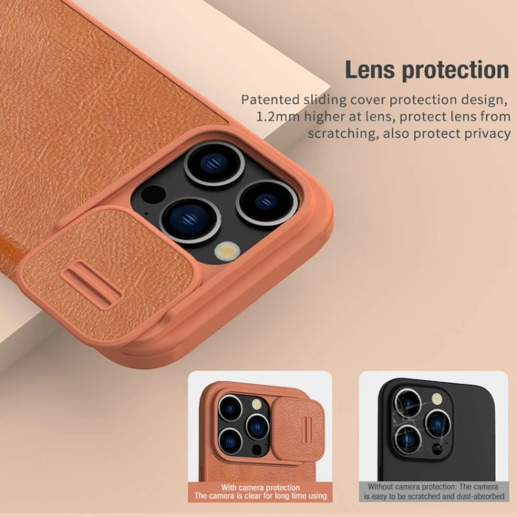 کاور نیلکین مدل QIN PRO LEATHER مناسب برای گوشی موبایل اپل Iphone 15 Pro Max