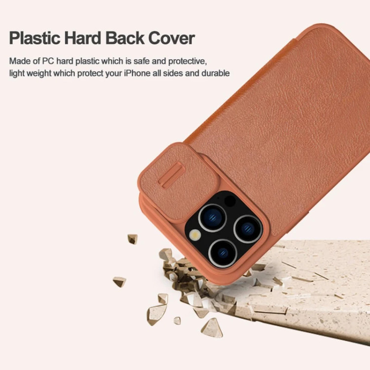 کاور نیلکین مدل QIN PRO LEATHER مناسب برای گوشی موبایل اپل Iphone 15 Pro Max