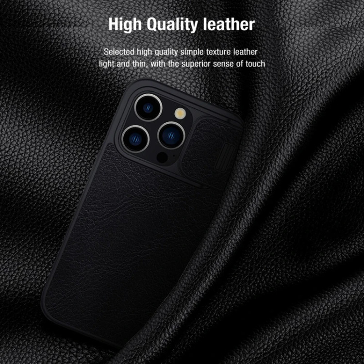 کاور نیلکین مدل QIN PRO LEATHER مناسب برای گوشی موبایل اپل Iphone 15 Pro Max