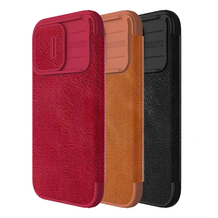 کاور نیلکین مدل QIN PRO LEATHER مناسب برای گوشی موبایل اپل Iphone 15 Pro Max