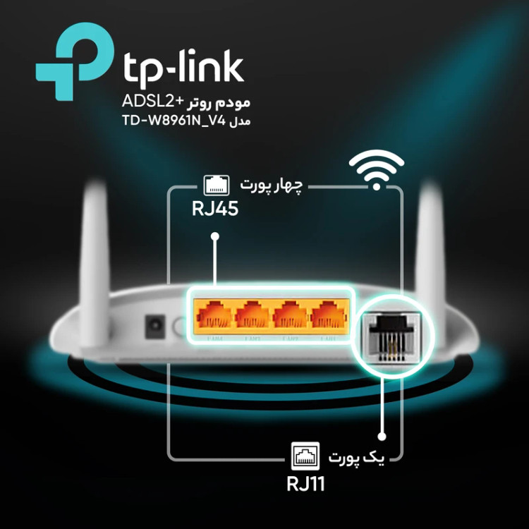 مودم روتر +ADSL2 تی پی-لینک مدل TD-8961N(EU) Ver:5.0