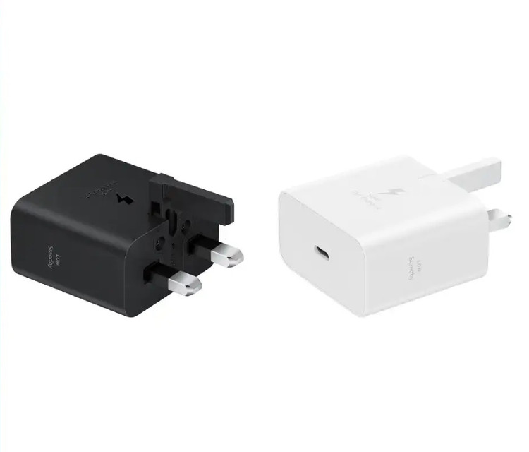باندل شارژر دیواری 25 وات اصلی سامسونگ مدل EP-T2510 و تبدیل 3 به 2 هادرون مدل 1-A10E