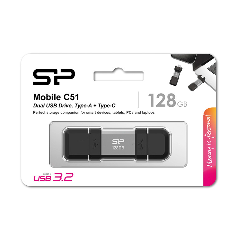 فلش مموری USB3.2 سیلیکون پاور مدل Mobile C51 ظرفیت 128 گیگابایت