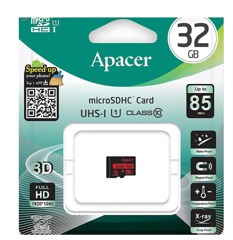 کارت حافظه microSDHC اپیسر کلاس 10 استاندارد UHS-I U1 سرعت 85MB/s ظرفیت 32 گیگابایت